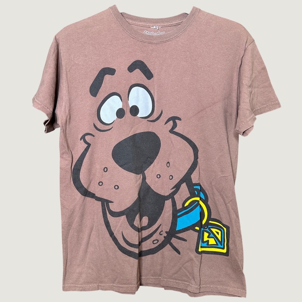 Scooby Doo Graphic T-Shirt Mens Medium Brown Hanna Barbera Cartoon Short Sleeve